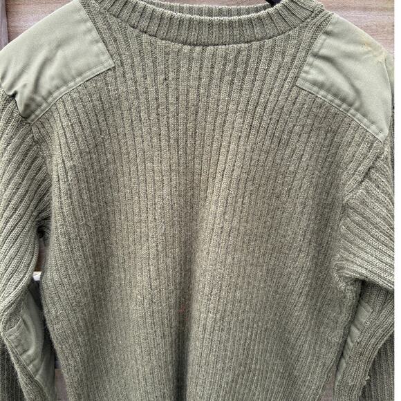 Vintage Commando by Jack Young Military green wool sweater Size 46 Large - Picture 9 of 12
